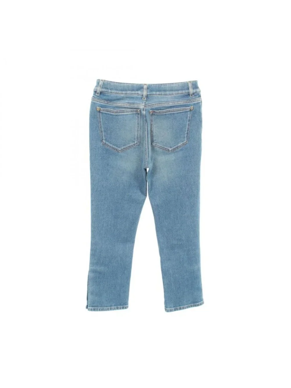 Chanel Denim Pants CC Logo Button Cotton